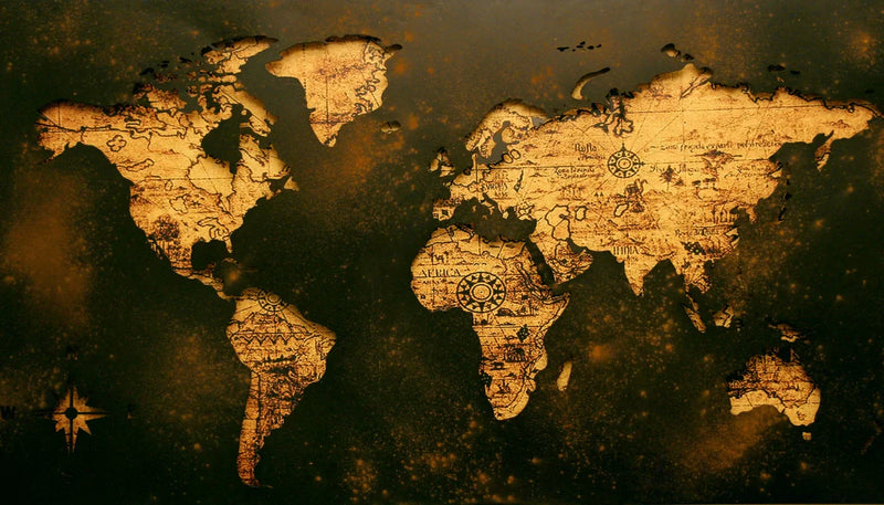 world map predominant color brown; vibe houses