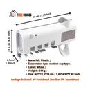Toothbrush Sterilizer UV;  Material : Plastic; Suspension; Color: White;
Weight: 244 g; Size: 4,7 * 12,5 * 19 cm / 1,85 * 4,92 * 7,49 Inch; Package included: 1 * Toothbrush Sterilizer UV; SmartBrush; vibe houses