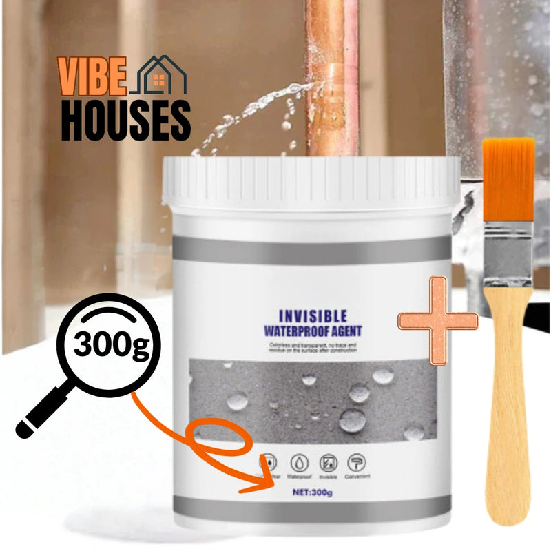 Sealing agent 300 g; On the table is the 300g Waterproof Sealant Agent plus free gift brush. ProBond by Vibe Houses 