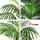 Palm Tree tropical Artificial; Four images make up one; Shows details of the leaves; Vibe Houses