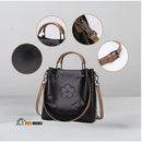 Bag | UrbanEase shoulder bag with multiple compartments, black color, photos together highlight details; vibe house