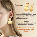 Earrings; Pair of golden double disc earrings on one side and on the other the Woman is worn; Specification, Size, 2.05 cm; 0.80 inche, 3.05 cm / 1.18 inche; Material, S925 copper and 18k gold plated; Net Weight: 21g Pair; Color, Golden; Contains, 01 Pair of Earrings, Golden Double Disc, Modern Geometric semijewelry; Vibe Houses