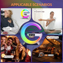 Clock alarm; Little G; Bluetooth wireless stereo with multiple lighting modes; Four images together, application in scenes, bedroom, living room, exercising, partying or camping