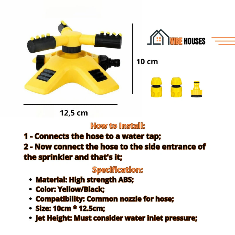 360° Automatic Rotary Garden Water Irrigation Sprinkler System