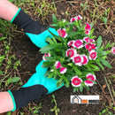 Gloves Gardening; Hands tend to a plant with the Waterproof Gardening Gloves with Claws; Color green; Vibe Houses