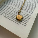 Necklace with Initial Pendant AZ- Semi-jewel. 18k Gold Plated