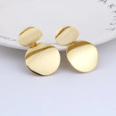 Pair of Earrings; Golden Double Disc, Modern Geometric semijewelry;  order now; Vibe Houses