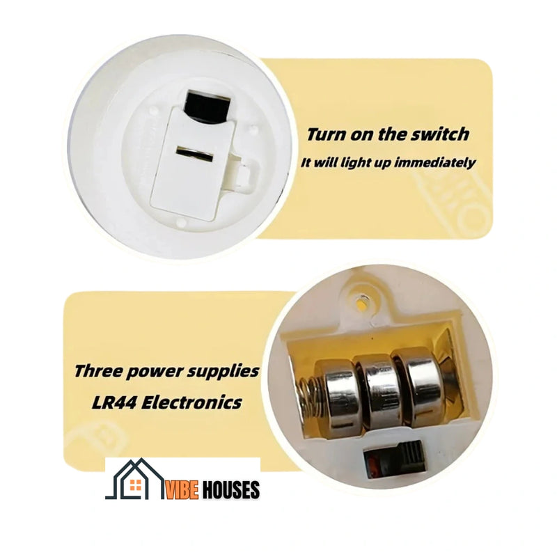 Full Moon, 3D lampshade; Switch, On and off; Three batteries electronic power supplies; vibe houses