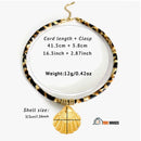 Ocean Shell Necklace. Size Cord length + Clasp 41.5cm + 5.8cm (16.3inch + 2.87inch),  Weight:12g/0.42oz, Shell size: 3/2cm/1.26inch, vibe houses