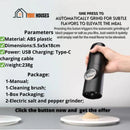 ONE PRESS TO AUTOMATICALLY GRIND FOR SUBTLE FLAVORS TO ELEVATE THE MEAL Pressing the buton triggers the automatic grinding of black pepper or salt as you like. Just watch it quietly and omply wait for the meal flavor to be elevated. Parameters; Material: ABS plastic; Dimensions: 5.5x5x18cm; Power: USB Charging: Type-C charging cable; Weight:238g; Package: 1-Manual; 1-Cleaning brush;
1-Box Packaging; 2-Electric salt and pepper grinder;  Click the button now and  get the offer; vibe houses