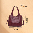 Margaret - Shoulder or handbag in soft leather - front view of the bag measuring 27 centimeters high and 36 centimeters wide; vibe houses