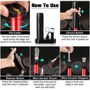 Electric Wine Opener Set with Charging Base Automatic Corkscrew 5 in 1;  How to use; put the culter to the bottle-neck-press the edge and scorll to cut the foit effortless; estract b utton; press the extract button until the cork is pulled out; release button ; press the releasebutton untill the cork is released; wine arator pourer; insert the wine pourar into bottle pour your wine out and enjoy; wine vacuum stoppers; keep ti fresh it fresh and enjoy it nest time; vibe houses