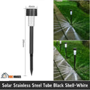 Solar Powered Garden Lights, Solar Stainless Steel Tube Black Shell-White; Order Now; Vibe House