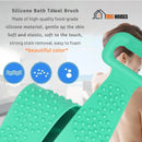 Silicone Bath Towel Brush, Luxurious and soft bath brush; color green,  Made of high-quality food-grade
silicone material, gentle on the skin
Soft and elastic, soft to the touch,
strong stain removal, easy to foam, vibe houses
