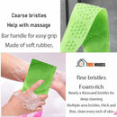 Silicone Bath Towel Brush; It is written Coarse bristles help with massage bar handle for easy grip made of soft rubber fine bristles foam rich nearly a thousand bristles for deep cleaning multiple area bristles thick and thin clean every inch of skin. Vibe Houses