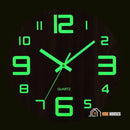 Luminous Wood Wall Clock - The image of the clock is enlarged to see details. Night atmosphere. It highlights luminous hands and numbers. Order now and enjoy FREE shipping! Vibe Houses