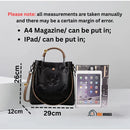 Shoulder bag - Urban Ease; black color; size 29cm x 26cm x 12cm; iPad mini placed against the bag for size reference; Please note: all measurements are taken manually and there may be a certain margin of error. vibe houses