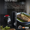 Electric Salt and Pepper Grinder Set! Taste of meals. The cooking of food is like a prctice. Careful preparation and cooking build the skeleton of a delicious meal. it is steak barbecue seafood in the end the always a little bit of spicy condiment embellishment which elebate the fragarance and the whole experience. GrindPro by Vibe Houses