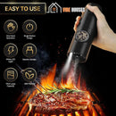 Salt and Pepper Grinder Set Electric! easy to use. One hard operation single button design white led light electric rinder abs material. GrindPro by Vibe Houses.