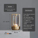 Modern table lamp with LED light;  Product Details: Material: Aluminium Alloy +PMMA Acrylic; Color: Gold / Black / Silver;Function:Tricolo dimming;.Charging interface:Type- C; Voltage: 5V; Switch: Touch switch;. Size:  9 * 17.5cm; 01 *LED Touch Table Lamp – Rechargeable; vibe houses