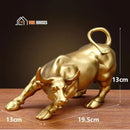 Wall Street Bull Statue - Golden; Dimensions: 19.5 cm x 13 cm x 13 cm; vibe houses